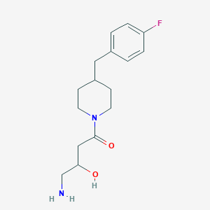 molecular formula C16H23FN2O2 B2742388 4-Amino-1-{4-[(4-fluorophenyl)methyl]piperidin-1-yl}-3-hydroxybutan-1-one CAS No. 1394529-66-8