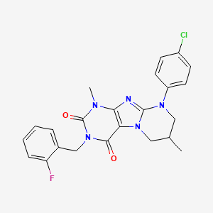 9-(4-chlorophenyl)-3-(2-fluorobenzyl)-1,7-dimethyl-6,7,8,9-tetrahydropyrimido[2,1-f]purine-2,4(1H,3H)-dione