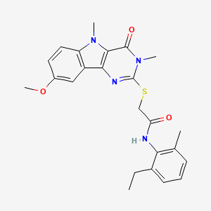 N-(2-ethyl-6-methylphenyl)-2-(8-methoxy-3,5-dimethyl-4-oxopyrimido[5,4-b]indol-2-yl)sulfanylacetamide