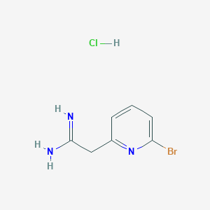 molecular formula C7H9BrClN3 B2742411 2-(6-Bromopyridin-2-yl)ethanimidamide;hydrochloride CAS No. 2580224-93-5