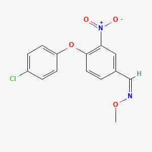 molecular formula C14H11ClN2O4 B2742422 (Z)-{[4-(4-氯苯氧基)-3-硝基苯基]甲亚甲基}(甲氧基)胺 CAS No. 320416-64-6