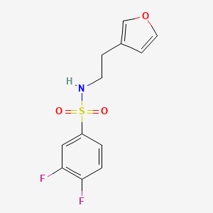 molecular formula C12H11F2NO3S B2742427 3,4-difluoro-N-(2-(furan-3-yl)ethyl)benzenesulfonamide CAS No. 1428367-47-8