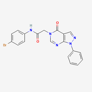 molecular formula C19H14BrN5O2 B2742429 N-(4-bromophenyl)-2-(4-oxo-1-phenylpyrazolo[3,4-d]pyrimidin-5-yl)acetamide CAS No. 656831-80-0