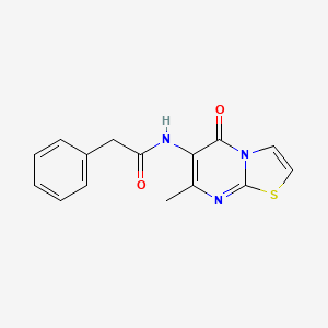 molecular formula C15H13N3O2S B2742433 N-(7-methyl-5-oxo-5H-thiazolo[3,2-a]pyrimidin-6-yl)-2-phenylacetamide CAS No. 946357-59-1