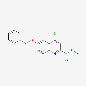 molecular formula C18H14ClNO3 B2742434 甲基 6-(苄氧基)-4-氯喹啉-2-羧酸酯 CAS No. 905807-66-1