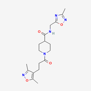 molecular formula C18H25N5O4 B2742437 1-(3-(3,5-二甲氧基苯甲基)-N-((3-甲基-1,2,4-噁二唑-5-基)甲基)哌啶-4-甲酰胺 CAS No. 1334368-90-9