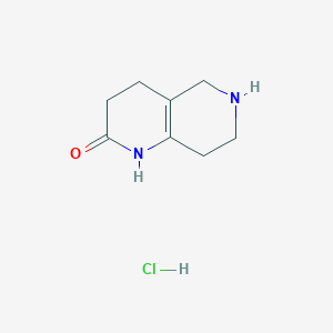 molecular formula C8H13ClN2O B2742438 1,2,3,4,5,6,7,8-Octahydro-1,6-naphthyridin-2-one hydrochloride CAS No. 1955494-65-1