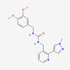 molecular formula C20H23N5O3 B2742440 1-(3,4-二甲氧基苯甲基)-3-((2-(1-甲基-1H-吡唑-4-基)吡啶-3-基甲基)脲 CAS No. 2034610-49-4