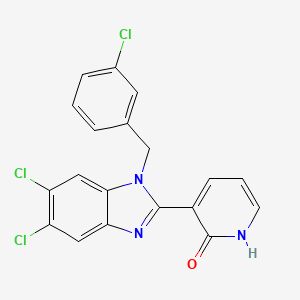 3-[5,6-dichloro-1-(3-chlorobenzyl)-1H-1,3-benzimidazol-2-yl]-2(1H)-pyridinone