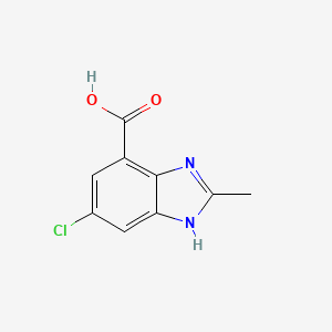 molecular formula C9H7ClN2O2 B2742451 6-Chloro-2-methyl-1H-benzo[d]imidazole-4-carboxylic acid CAS No. 1427082-80-1