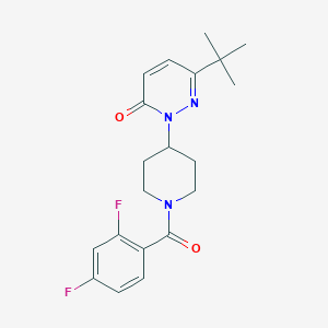 molecular formula C20H23F2N3O2 B2742456 6-Tert-butyl-2-[1-(2,4-difluorobenzoyl)piperidin-4-yl]pyridazin-3-one CAS No. 2309571-09-1