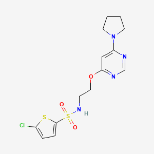 molecular formula C14H17ClN4O3S2 B2742457 5-氯-N-(2-((6-(吡咯烷-1-基)吡嘧啶-4-基)氧基)乙基)噻吩-2-磺酰胺 CAS No. 1203091-38-6