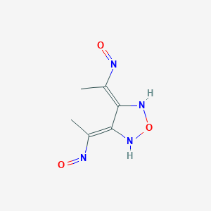 molecular formula C6H8N4O3 B274246 (3Z,4Z)-3,4-bis(1-nitrosoethylidene)-1,2,5-oxadiazolidine 