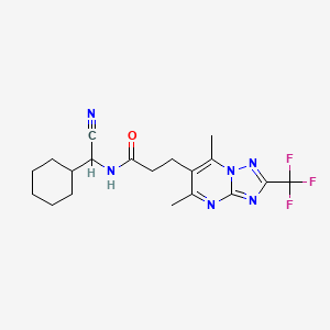 molecular formula C19H23F3N6O B2742462 N-[cyano(cyclohexyl)methyl]-3-[5,7-dimethyl-2-(trifluoromethyl)-[1,2,4]triazolo[1,5-a]pyrimidin-6-yl]propanamide CAS No. 1376271-51-0