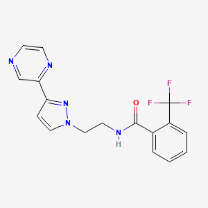 N-(2-(3-(pyrazin-2-yl)-1H-pyrazol-1-yl)ethyl)-2-(trifluoromethyl)benzamide