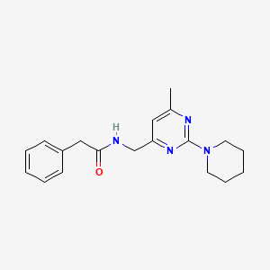 molecular formula C19H24N4O B2742473 N-((6-methyl-2-(piperidin-1-yl)pyrimidin-4-yl)methyl)-2-phenylacetamide CAS No. 1797720-08-1