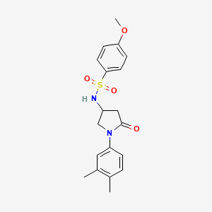 molecular formula C19H22N2O4S B2742474 N-(1-(3,4-二甲基苯基)-5-氧代吡咯烷-3-基)-4-甲氧基苯磺酰胺 CAS No. 905684-44-8