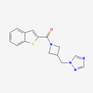 molecular formula C15H14N4OS B2742478 (3-((1H-1,2,4-三唑-1-基)甲基)氮杂环丁烷-1-基)(苯并[b]噻吩-2-基)甲酮 CAS No. 2320642-57-5