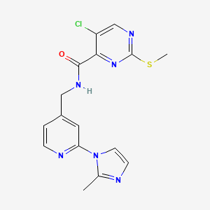 5-chloro-N-{[2-(2-methyl-1H-imidazol-1-yl)pyridin-4-yl]methyl}-2-(methylsulfanyl)pyrimidine-4-carboxamide