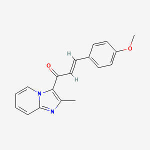 molecular formula C18H16N2O2 B2742480 (E)-3-(4-methoxyphenyl)-1-(2-methylimidazo[1,2-a]pyridin-3-yl)-2-propen-1-one CAS No. 1164461-06-6