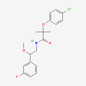 2-(4-chlorophenoxy)-N-(2-(3-fluorophenyl)-2-methoxyethyl)-2-methylpropanamide