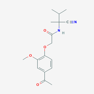 molecular formula C17H22N2O4 B2742486 2-(4-acetyl-2-methoxyphenoxy)-N-(1-cyano-1,2-dimethylpropyl)acetamide CAS No. 1090663-89-0