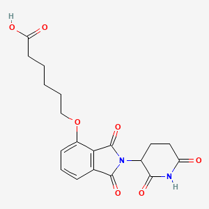 molecular formula C19H20N2O7 B2742491 6-[2-(2,6-Dioxopiperidin-3-yl)-1,3-dioxoisoindol-4-yl]oxyhexanoic acid CAS No. 2087490-48-8