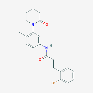 molecular formula C21H23BrN2O2 B2742495 3-(2-溴苯基)-N-(4-甲基-3-(2-氧代哌啶-1-基)苯基)丙酰胺 CAS No. 1448070-81-2