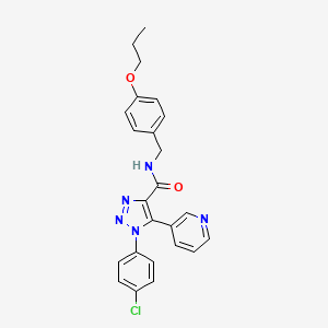 molecular formula C24H22ClN5O2 B2742504 1-(4-chlorophenyl)-N-(4-propoxybenzyl)-5-(pyridin-3-yl)-1H-1,2,3-triazole-4-carboxamide CAS No. 1207052-76-3