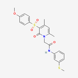 2-(3-((4-methoxyphenyl)sulfonyl)-4,6-dimethyl-2-oxopyridin-1(2H)-yl)-N-(3-(methylthio)phenyl)acetamide