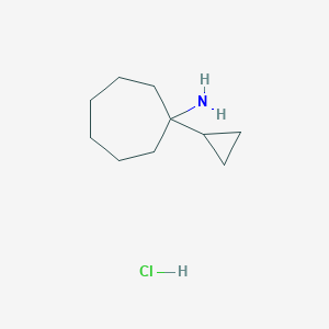 molecular formula C10H20ClN B2742524 1-Cyclopropylcycloheptan-1-amine;hydrochloride CAS No. 2248407-17-0