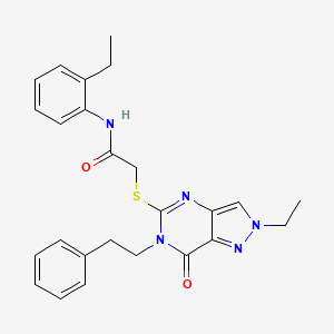 2-((2-ethyl-7-oxo-6-phenethyl-6,7-dihydro-2H-pyrazolo[4,3-d]pyrimidin-5-yl)thio)-N-(2-ethylphenyl)acetamide