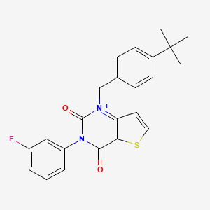 molecular formula C23H21FN2O2S B2742526 1-[(4-叔丁基苯基)甲基]-3-(3-氟苯基)-1H,2H,3H,4H-噻吩并[3,2-d]嘧啶-2,4-二酮 CAS No. 1326897-92-0