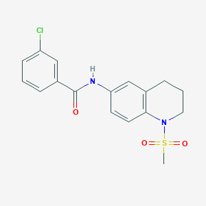 3-chloro-N-(1-methylsulfonyl-3,4-dihydro-2H-quinolin-6-yl)benzamide