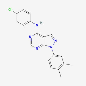 molecular formula C19H16ClN5 B2742536 N-(4-chlorophenyl)-1-(3,4-dimethylphenyl)-1H-pyrazolo[3,4-d]pyrimidin-4-amine CAS No. 890886-38-1