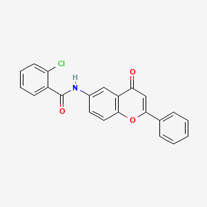 molecular formula C22H14ClNO3 B2742537 2-氯-N-(4-氧代-2-苯基-4H-香豆素-6-基)苯甲酰胺 CAS No. 923156-81-4
