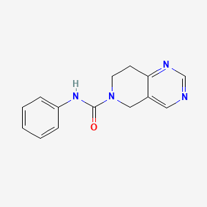 molecular formula C14H14N4O B2742540 N-苯基-7,8-二氢喹啉并[4,3-d]嘧啶-6(5H)-甲酰胺 CAS No. 1706079-75-5