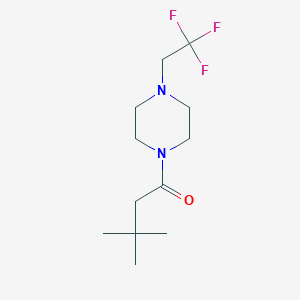 molecular formula C12H21F3N2O B2742541 3,3-二甲基-1-(4-(2,2,2-三氟乙基)哌嗪-1-基)丁酮 CAS No. 1210156-02-7