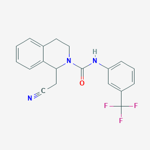 molecular formula C19H16F3N3O B2742546 1-(Cyanomethyl)-N-(3-(trifluoromethyl)phenyl)-3,4-dihydro-2(1H)-isoquinolinecarboxamide CAS No. 339011-95-9
