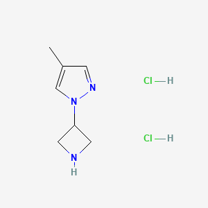 molecular formula C7H13Cl2N3 B2742549 1-(azetidin-3-yl)-4-methyl-1H-pyrazole dihydrochloride CAS No. 1311313-93-5