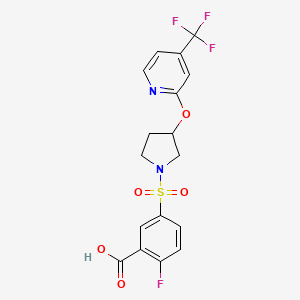 2-Fluoro-5-((3-((4-(trifluoromethyl)pyridin-2-yl)oxy)pyrrolidin-1-yl)sulfonyl)benzoic acid