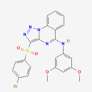 molecular formula C23H18BrN5O4S B2742558 3-((4-bromophenyl)sulfonyl)-N-(3,5-dimethoxyphenyl)-[1,2,3]triazolo[1,5-a]quinazolin-5-amine CAS No. 895641-39-1