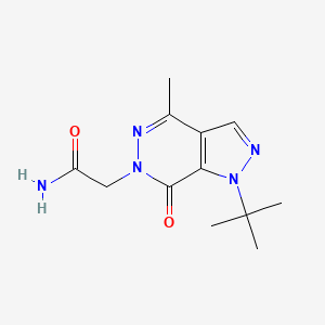 molecular formula C12H17N5O2 B2742560 2-(1-(tert-butyl)-4-methyl-7-oxo-1H-pyrazolo[3,4-d]pyridazin-6(7H)-yl)acetamide CAS No. 1171932-13-0