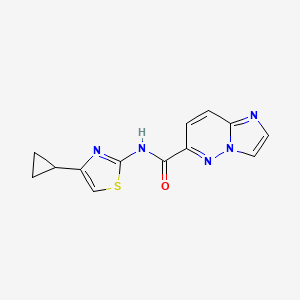 molecular formula C13H11N5OS B2742565 N-(4-cyclopropyl-1,3-thiazol-2-yl)imidazo[1,2-b]pyridazine-6-carboxamide CAS No. 2415632-44-7