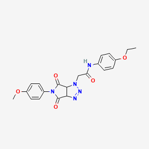 molecular formula C21H21N5O5 B2742572 N-(4-ethoxyphenyl)-2-(5-(4-methoxyphenyl)-4,6-dioxo-4,5,6,6a-tetrahydropyrrolo[3,4-d][1,2,3]triazol-1(3aH)-yl)acetamide CAS No. 1052613-18-9