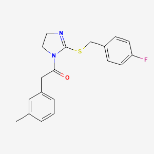 1-(2-((4-fluorobenzyl)thio)-4,5-dihydro-1H-imidazol-1-yl)-2-(m-tolyl)ethanone