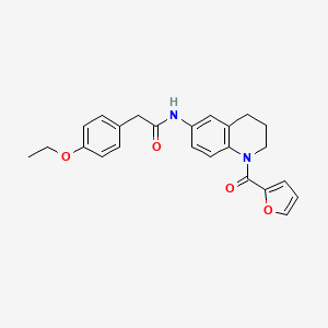 molecular formula C24H24N2O4 B2742581 2-(4-ethoxyphenyl)-N-[1-(furan-2-carbonyl)-1,2,3,4-tetrahydroquinolin-6-yl]acetamide CAS No. 1005305-68-9