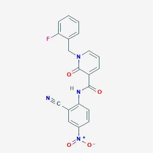 molecular formula C20H13FN4O4 B2742582 N-(2-氰基-4-硝基苯基)-1-(2-氟苯甲基)-2-氧代-1,2-二氢吡啶-3-乙酰胺 CAS No. 899991-67-4