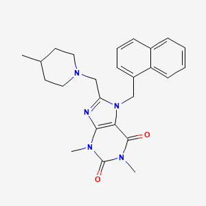 1,3-dimethyl-8-((4-methylpiperidin-1-yl)methyl)-7-(naphthalen-1-ylmethyl)-1H-purine-2,6(3H,7H)-dione