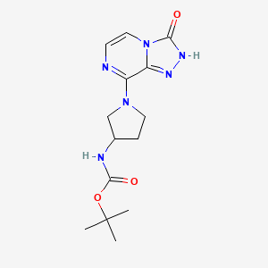 molecular formula C14H20N6O3 B2742589 叔丁基[1-(3-氧代-2,3-二氢[1,2,4]三唑并[4,3-a]吡嗪-8-基)吡咯烷-3-基]氨基甲酸酯 CAS No. 1354528-55-4